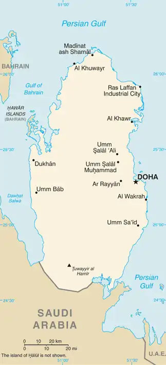 map of Qatar