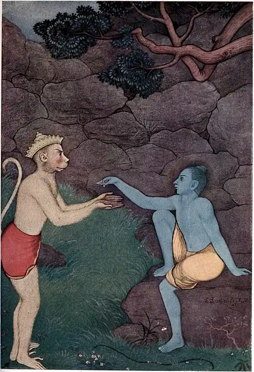 Rama sending his signet ring to Sita.jpg