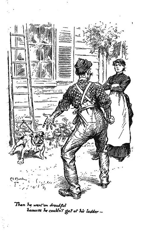Then he went on dreadful because he couldn't get at his ladder—