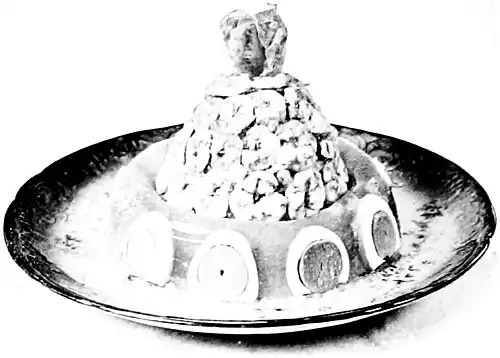 Shrimp Salad, Border of Eggs in Aspic.