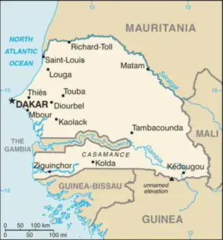 map of Senegal