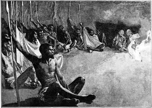 'And turning half round they one and all grasped the handles of their spears.'