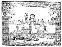 Title page woodcut from 'Six Excellent Songs', an undated chapbook printed in Newton Stewart