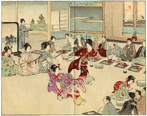 A Geisha Party (Coloured)