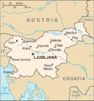 map of Slovenia