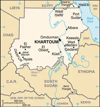 map of Sudan