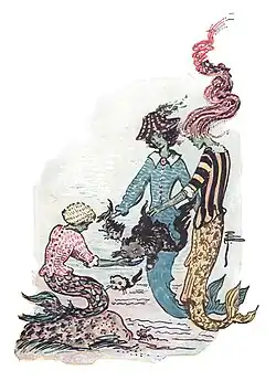 Susan and the Mermaid - Three girls and the puss-fish (corrected).jpg