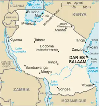 map of Tanzania