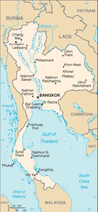 map of Thailand