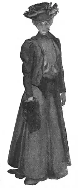 Illustration of a standing woman in a big hat