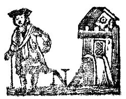 Title page woodcut from 'The Blue Bonnets o'er the Border', an undated chapbook printed in Stirling