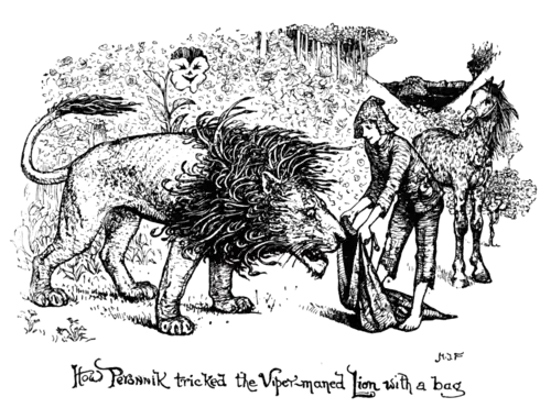 How Peronnik tricked the Viper-maned Lion with a bag