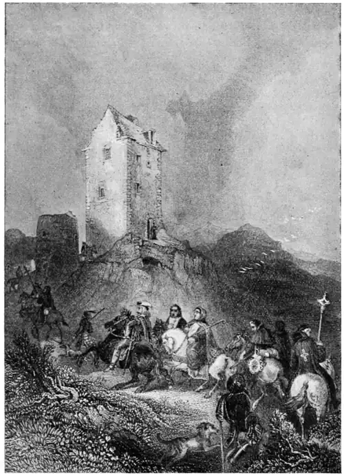 The Abbot and Sir Piercie Shafton at the Tower of Glendearg