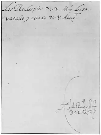 Signature of Doctor Santiago de Vera