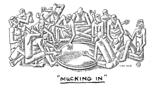 "MUCKING IN"