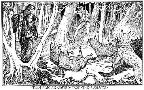 THE MAGICIAN SAVED FROM THE WOLVES