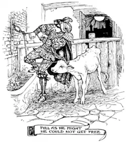 pull as might he could not get free