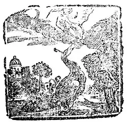 Title page woodcut from 'Three Songs'. an undated chapbook printed in Edinburgh