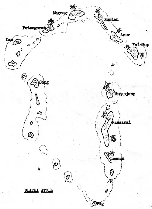 Map of Ulithi Atoll.