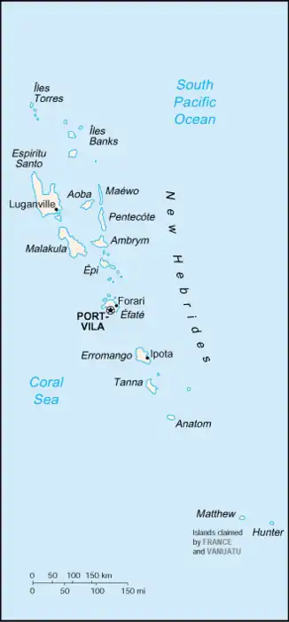 map of Vanuatu
