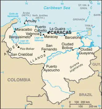 map of Venezuela