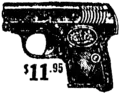 Illustration of an automatic pistol with the price $11.95.