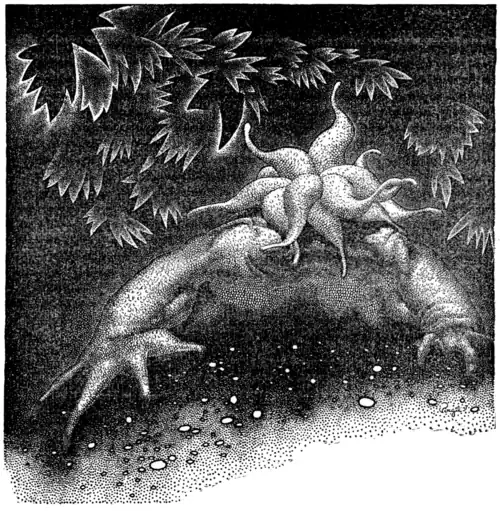 "The droning voice ringing in his ears issued from this nightmare creature."