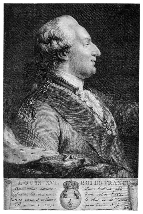 Engraved portrait of Louis XVI. of France