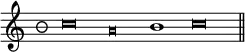 { \override Score.TimeSignature #'style = #'neomensural \time 3/2 \cadenzaOn \override NoteHead #'style = #'baroque c''\breve \once \override NoteHead #'style = #'mensural a'\breve b'1 c''\breve \bar "||" }