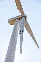 Image 27Workers inspect wind turbine blades (from Wind turbine)